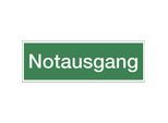 Kombizusatzschild mit Text für Rettungszeichen, Notausgang, Folie, VE 10 Stk, Kunststoff, LxHxT 300 x 100 x 1 mm kaiserkraft