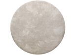 Teppich HOMIE LIVING "Pisa", beige (creme beige meliert), H:25mm Ø:200cm, Polyester, Teppiche, Teppich, Hochflor, Microfaser, uni, weich, Shaggy, Wohnzimmer, Schlafzimmer