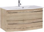 Waschtisch SAPHIR "3040", braun (eiche struktur, eiche struktur), B:91cm H:90cm T:51cm, Waschtische, Waschtisch, Breite 91 cm