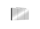 byLIVING Spiegelschrank SPREE, Breite 100 cm, anthrazit, LED Beleuchtung
