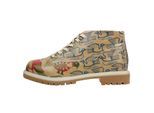 Stiefel DOGO "Shortcut Boots Around The World Damen Stiefeletten", Damen, Gr. 37, Normalschaft, grün (beige, grün), Lederimitat, Schuhe Stiefel, Handgefertigt