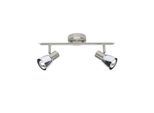 BRILLIANT Lampe Lava Spotrohr 2flg eisen/chrom 2x R50, E14, 40W, geeignet für Reflektorlampen (nicht enthalten) Köpfe schwenkbar