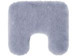 Badematte GÖZZE "»DELUXE«", silber (silberfarben), WC-Vorlegermit Ausschnitt, 1 Stk., Polyester, Badematten, Badematte, mit extra hohem Flor