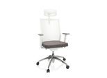 hjh OFFICE Profi Bürostuhl ASPEN WHITE PRO Stoff / Netzstoff mit Armlehnen (höhenverstellbar)