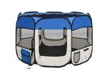 VidaXL faltbarer Welpenlaufstall blau 90 cm, 90 cm, 58 cm