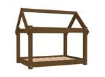 VidaXL Hundebett L (81x60x70 cm) aus Kiefernholz dunkelbraun