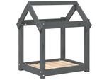 VidaXL Hundebett S (61x50x70 cm) aus Kiefernholz grau