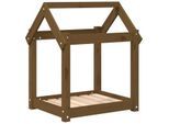 VidaXL Hundebett S (61x50x70 cm) aus Kiefernholz dunkelbraun