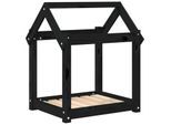 VidaXL Hundebett S (61x50x70 cm) aus Kiefernholz schwarz