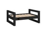 VidaXL Hundebett M (65,5x50,5x28 cm) aus Kiefernholz schwarz