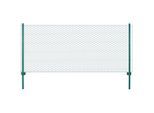 vidaXL Maschendrahtzaun mit Pfosten Stahl 25 x 0,5 m Grün