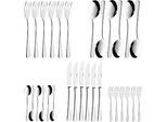 30-tlg Besteckset 6 Pers., 6 Messer, 6 Gabeln, 6 Löffel, 6 Kaffeelöffel, 6 Kuchengabeln – Edelstahl 18/10 poliert