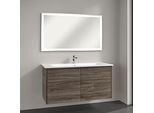 Villeroy & Boch Finero Badmöbel Set 120 cm Stone Oak Waschtisch mit Waschtischunterschrank und Spiegel