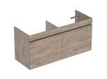 Geberit Renova Plan Doppel-Waschtischunterschrank 501912JR1 122,6x60,6x44, 6cm, 2 Schubladen, nussbaum, Folie strukturiert