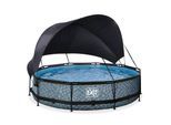 EXIT Frame Pool ø360x76cm mit Filterpumpe und Sonnensegel, versch. Ausführungen