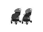 Lorelli Kinderwagen Buggy Minori faltbar PU-Räder Getränkehalter Fußabdeckung grau/schwarz