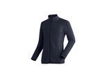 Fleecejacke MAIER SPORTS "Sinaia M", Herren, Gr. 52, blau (dunkelblau), 62% Polyester, 38% Polyester (Recycelt), hoch geschlossener Ausschnitt, Jacken Fleecejacke, Herren Midlayer, atmungsaktiv und schnelltrocknend, Slim Fit