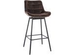 CLP Barhocker mit Lehne Weston, Barstuhl drehbar 180° Schwenkfunktion, Sitz gepolstert, Metallgestell stabil