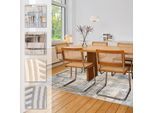Teppich ASTRA "Jules 251", gelb (graubl, gelb), B:160cm H:8mm L:230cm, Kunstfaser, Teppiche, Teppich, Vintage, Hoch Tief, Kurzflor, Wohnzimmer, Schlafzimmer
