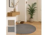 Teppich ASTRA "Paris", grau, H:8mm Ø:120cm, Kunstfaser, Teppiche, Teppich, In- und Outdoor geeignet, Aussenbereich, Wohnzimmer