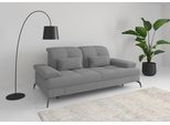 2,5-Sitzer SIT & MORE "Amica, inkl. Sitztiefenverstellung und Armteilverstellung", grau, B:202cm H:90cm T:122cm, 100% Polyester, Sofas, wahlweise mit Kopfteilverstellung und Bettfunktion