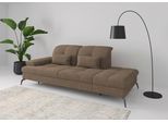 Recamiere SIT & MORE "Amica, inkl. Sitztiefenverstellung und Armteilverstellung", braun (hellbraun), B:231cm H:90cm T:122cm, 100% Polyester, Sofas, Recamiere, wahlweise mit Kopfteilverstellung und Stauraum
