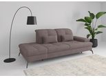 Recamiere SIT & MORE "Amica, inkl. Sitztiefenverstellung und Armteilverstellung", beige (taupe), B:231cm H:90cm T:122cm, 90% Polyester, 10% Polyamid, Sofas, Recamiere, wahlweise mit Kopfteilverstellung und Stauraum