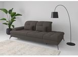 Recamiere SIT & MORE "Amica, inkl. Sitztiefenverstellung und Armteilverstellung", grau (fango), B:231cm H:90cm T:122cm, 100% Polyester, Sofas, Recamiere, wahlweise mit Kopfteilverstellung und Stauraum