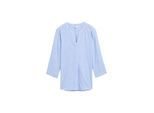 TOM TAILOR Damen Bluse aus Baumwolle, blau, Uni, Gr. 36