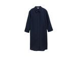 TOM TAILOR Damen Blusenkleid mit Leinenanteil, blau, Uni, Gr. 36