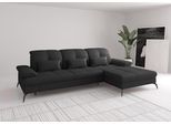 Ecksofa SIT & MORE "Amica, L-Form, inkl. Sitztiefenverstellung & Armteilverstellung", schwarz, B:279cm H:90cm T:185cm, Sofas, Ecksofa, wahlweise mit Bettfunktion, Bettkasten und Kopfteilverstellung