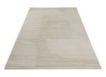 Teppich WECON HOME "Sven", beige (creme,beige), B:160cm H:18mm L:230cm, Kunstfaser, Teppiche, Teppich, Gewebt, Hoch-Tief, pflegeleicht, Streifen Muster, Scandi, Wohnzimmer