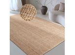Teppich MY HOME "Avot Juteteppich", beige (natur gold), B:160cm H:10mm L:230cm, Jute, Teppiche, Teppich, 100% Jutefaser, Läufer, Esszimmer, Wohnzimmer, Skandi