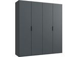 Kleiderschrank WIMEX "Oxford by fresh to go, in 3 Breiten, Made in Germany", grau (grafit), B:200cm H:216cm T:58cm, Holzwerkstoff, Schränke, Kleiderschrank, mit hochwertigen Falttüren für den perfekten Überblick
