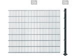 Doppelstabmattenzaun ARVOTEC "ESSENTIAL 143 zum Aufschrauben", grau (anthrazit), H:143cm, Kunststoff, Stahl, Zaunelemente, Zaunhöhe 143 cm, Zaunlänge 2 - 60 m