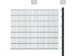 Doppelstabmattenzaun ARVOTEC "ESSENTIAL 143 zum Einbetonieren", grau (anthrazit), H:143cm, Kunststoff, Stahl, Zaunelemente, Zaunhöhe 143 cm, Zaunlänge 2 - 60 m