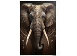 Poster REINDERS "Dekorierter Elefant", braun (farbe bild(er): braun), B:61cm H:91,5cm T:0,1cm, Bilder, Poster, Wohnzimmer - Braun - 150 gr. Papier - Tiere - 61x91,5 cm