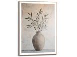 Poster REINDERS "Oliven auf Vase", grün (farbe bild(er): grün), B:50cm H:70cm T:2,2cm, Bilder, Poster, Wohnzimmer - Grün - MDF - Abstrakt - 50x70 cm