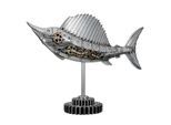 Tierfigur GILDE "Figur Schwertfisch Steampunk Sailfish silberfarben H. 36 cm", silber (silberfarben), B:50cm H:36cm T:14cm, Kunstharz, Dekofiguren, Tierfigur