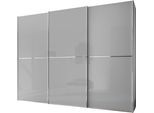 Schwebetürenschrank STAUD "Sinfonie Plus, edles Design in hochwertiger Qualität, Made in Germany", grau (hellgrauglas), B:280cm H:240cm T:68cm, Holzwerkstoff, Schränke, Schwebetürenschrank, Mit Glasfront und vier verschiedenen Ausstattungsvarianten
