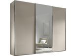 Schwebetürenschrank STAUD "Sinfonie Plus, edles Design in hochwertiger Qualität, Made in Germany", beige (sandglas), B:249cm H:222cm T:68cm, Holzwerkstoff, Schränke, Schwebetürenschrank, Mit Spiegeltür und vier verschiedenen Ausstattungsvarianten