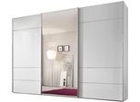 Schwebetürenschrank STAUD "Sonate Lucca mit Spiegel, Made in Germany", weiß (alpinweißglas), B:249cm H:222cm T:68cm, Holzwerkstoff, Schränke, Schwebetürenschrank, Mit vier verschiedenen Ausstattungsvarianten