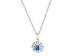Kette mit Anhänger VIVANCE "925-Sterling Silber rhodiniert Zirkonia", weiß, Halsketten, Damen, 45cm, Silber 925 (Sterlingsilber), L: 45 B: 11mm, glänzend, B:11mm