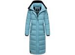 Steppmantel NAVAHOO "Isalie", Damen, Gr. S (36), blau (himmelblau), Oberstoff: 100% Polyester. Futter: 100% Polyester. Wattierung: 100% Polyester. Ärmelfutter: 100% Polyester, oversize wadenlang, Ärmel ohne Ärmelschlitz Rippstrickbündchen mit innenliegendem Gummizug, Mäntel Steppmantel, zeitloser Wintermantel mit abnehmbarer Kapuze