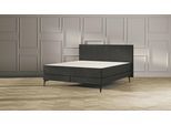 Emma Elite Boxspringbett Komfort V2 - Dunkelgrau - 200x200 cm - Kopfteil Kissen - Metallfüße