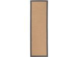 Sisalteppich CARPETFINE "Sisal , auch als Läufer erhältlich", grau, B:70cm H:5mm L:200cm, Sisal, Teppiche, Sisalteppich, mit farbiger Bordüre, Anti Rutsch Rückseite, viele Grössen, Wohnzimmer