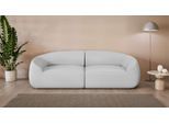 Big-Sofa "YANI, Designersofa, organische Form, Maße B/T/H: 240/64/81 cm", grau (hellgrau), B:240cm H:81cm T:100cm, 100% Polyester, LEGER HOME BY LENA GERCKE, Sofas, Big-Sofa, mit Wellenunterfederung, auch in Bouclé, passend zur Serie