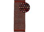 Teppich CARPETFINE "Kelim Mia, auch als Läufer erhältlich", orange (terra), B:80cm H:6mm L:400cm, Baumwolle, Teppiche, Teppich, handgewebt, Baumwolle, Wendeteppich, Fleckerl, Bordüre, Wohnzimmer
