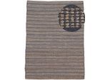 Teppich CARPETFINE "Lara , auch als Läufer", blau, B:140cm H:6mm L:200cm, Baumwolle, Jute, Teppiche, Teppich, handgearbeitet, Wendeteppich aus 70% Jute/Baumwolle, Wohnzimmer