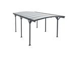 Juskys Carport mit Bogendach 5x3 m – freistehende Überdachung aus Aluminium mit Doppelstegplatten